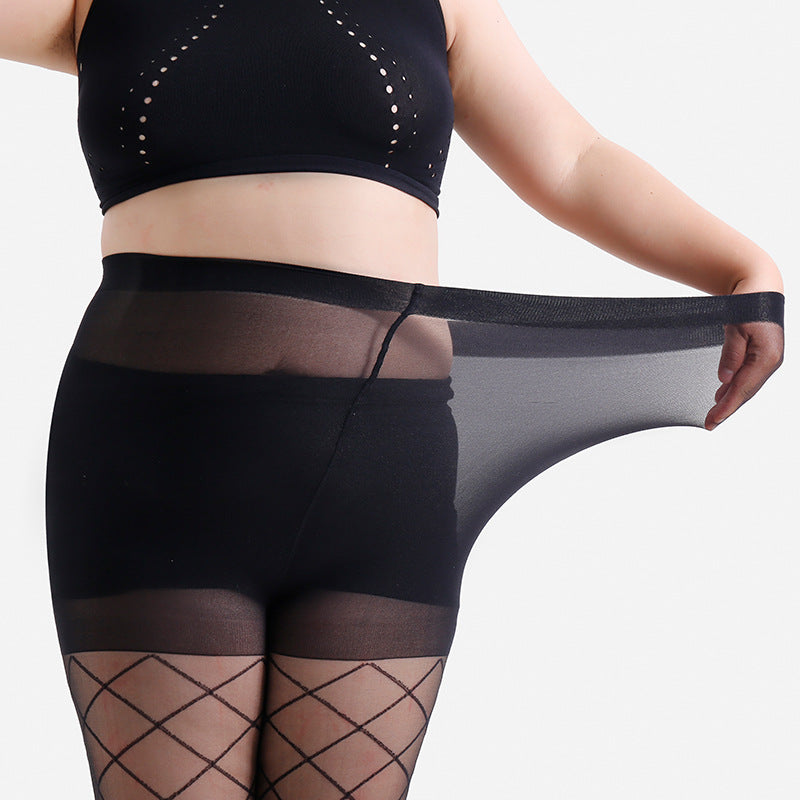 Колготки для полных женщин XL‑4XL 20D узор ромб